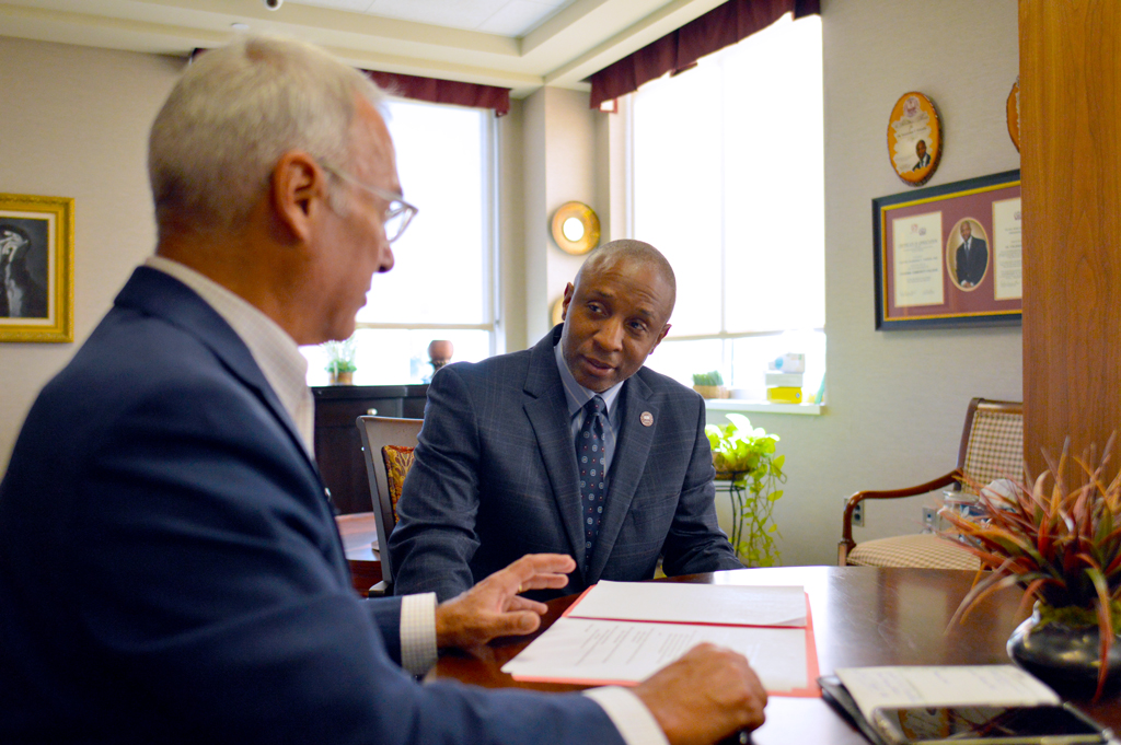 Jon meeting with Dr. Valmedge Towner